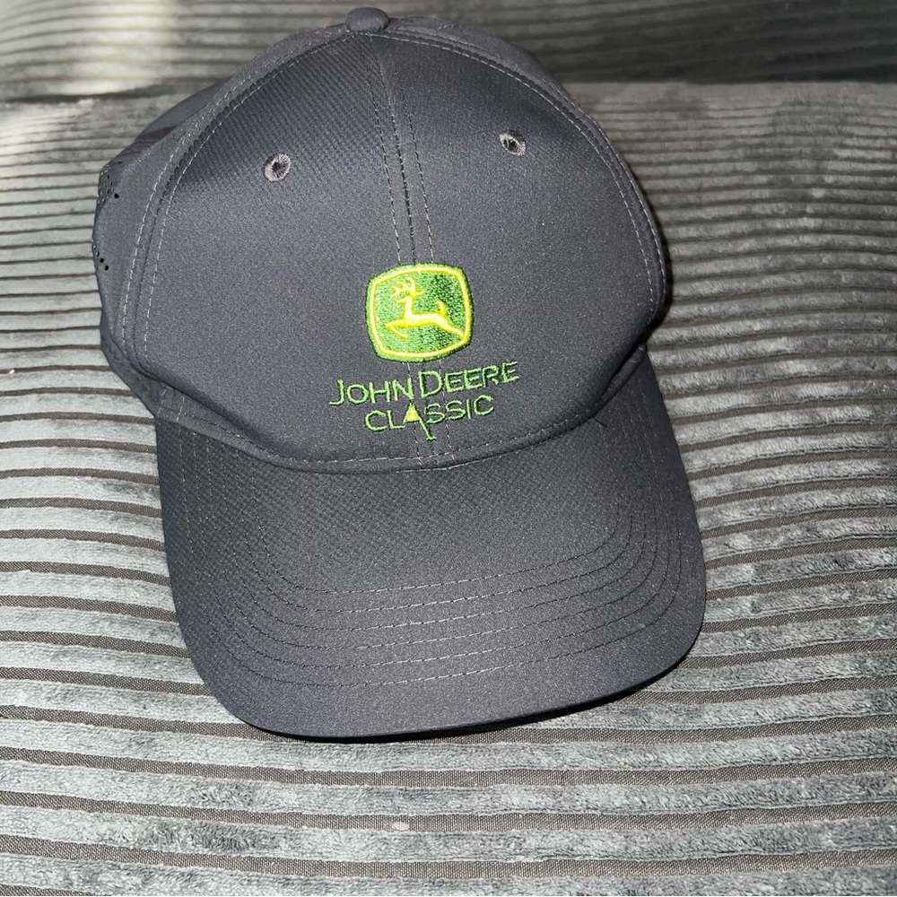 AHEAD John Deere Classic Black Cap with Green and Yellow Logo Medium Fit